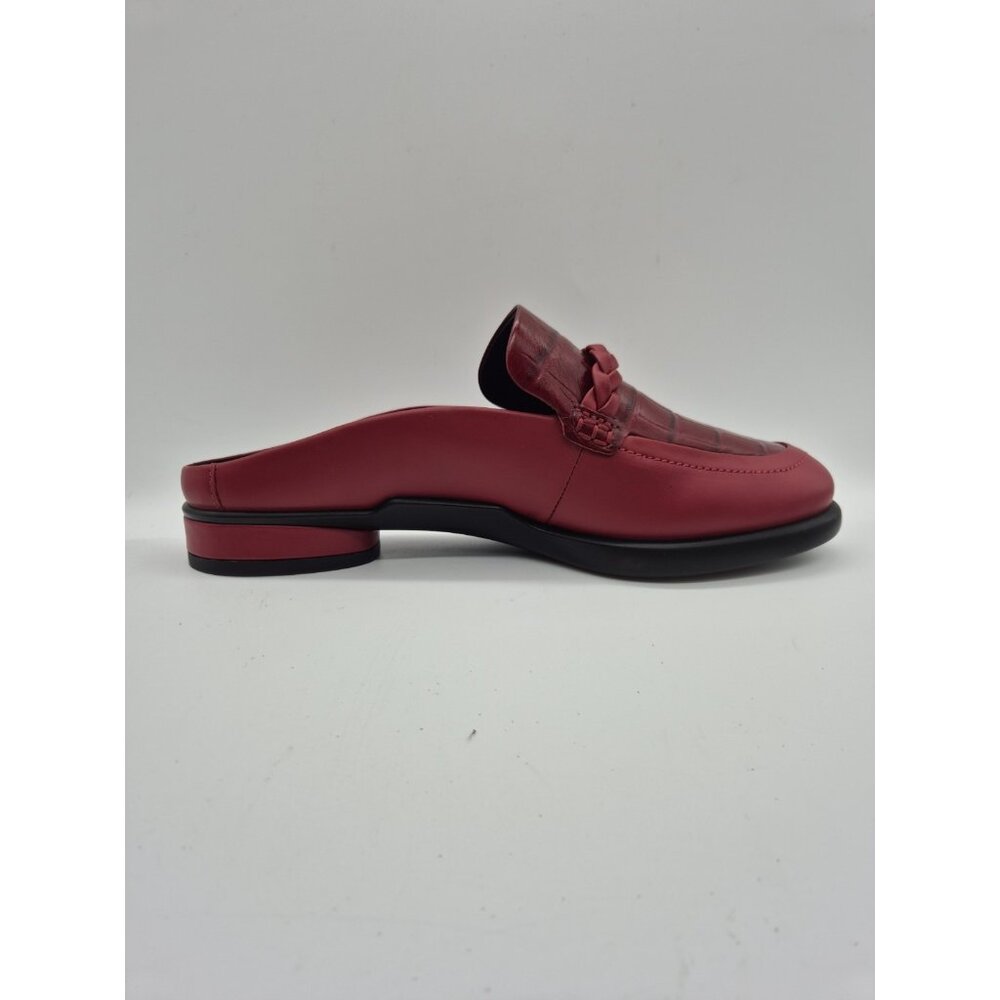 ECCO Women's Shoes Mules Size 8 8.5 US 39 EU Red Leather Croc Embossed (313 - Picture 6 of 12